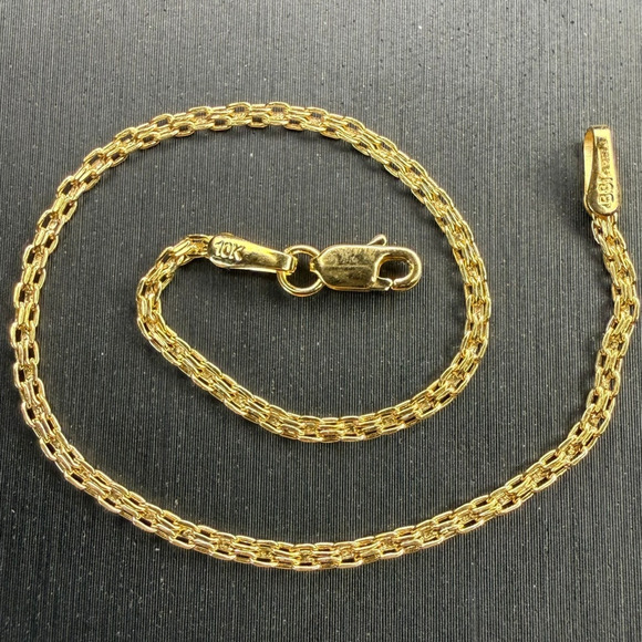 Unbranded Jewelry - Solid 10k Italian Yellow Gold Bizmark Bracelet 6.5" Long 2mm Wide